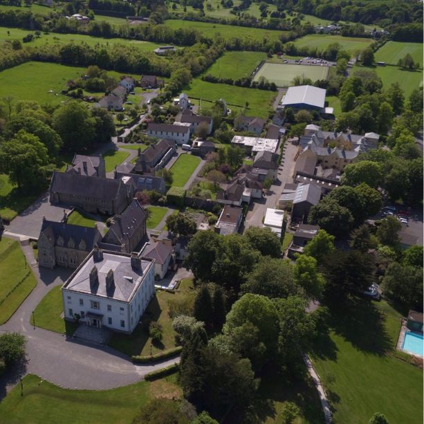 An overhead shot of the whole of St. Columbus school.
