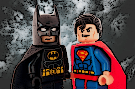 Batman and Superman lego figures